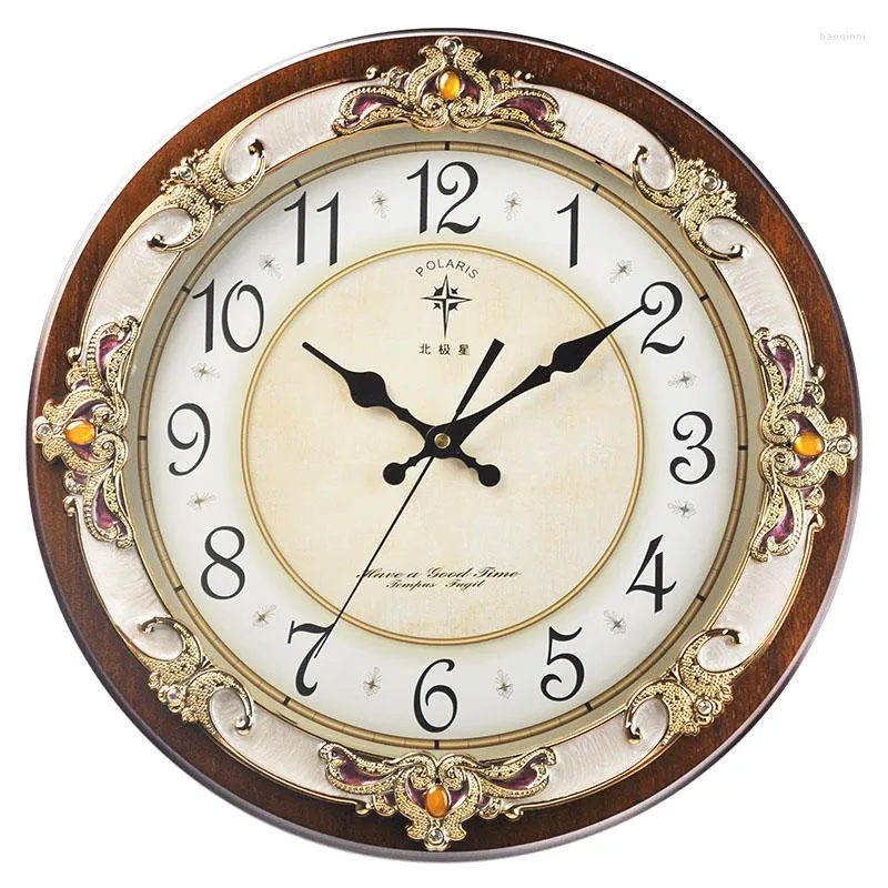 Wall Clocks 3d Large Clock Vintage Living Room Wood European Style Silent Creative Loft Relogio De Parede Home Decor SC352