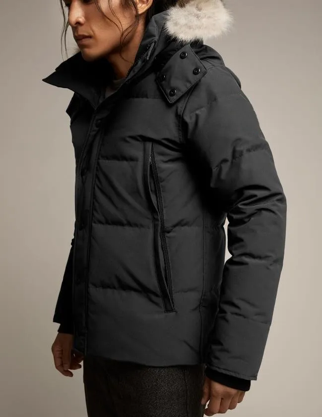 Svart märke ner vintern män homme manteau jassen chaquetas parka yttre kläder stora päls huva fyrre darren jackor kappa hiver doudoune designer