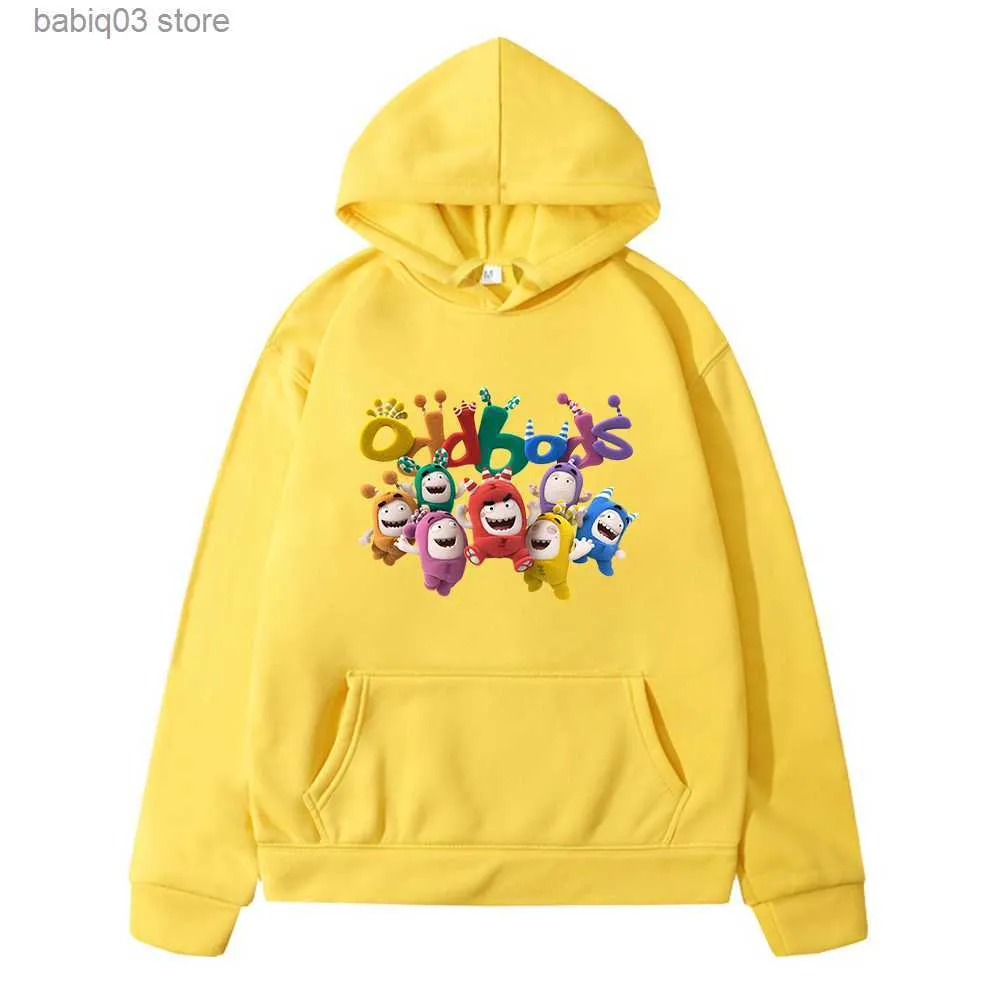 Hoodies tröjor udda bods söta tecknad grafiska hoodies kawaii pojkar och flickor fleece sweatshirt hooded långärmad barn tröjor streetwear tryck t230720