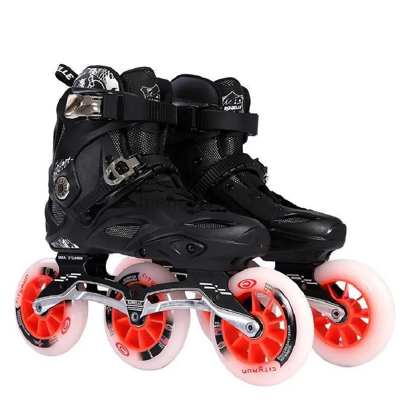 Inline Roller Skates New Arrival ROSELLE RX6 Street Speed Fight Race 110mm Big Wheel Fast Speed Inline Roller Skates 3X110 Single Line CITYRUN 85A PU HKD230720