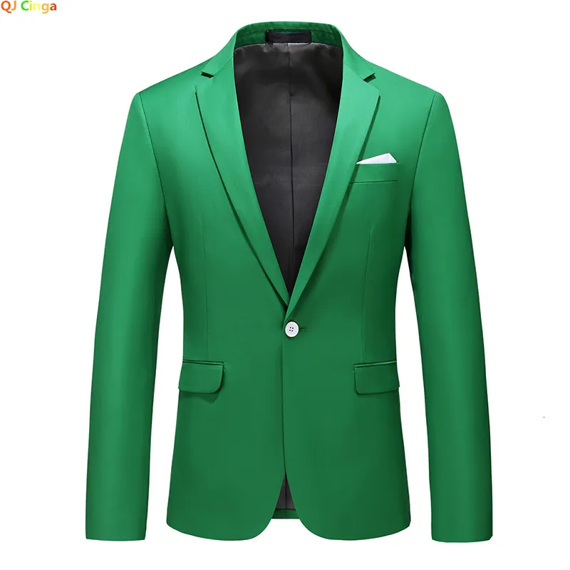 Mäns kostymer Blazers Bright Green Suit Jacket Stylish Slim Blazer Wedding Party Dress Coat lämplig för alla säsonger Big Size 5xl 6xl 230720