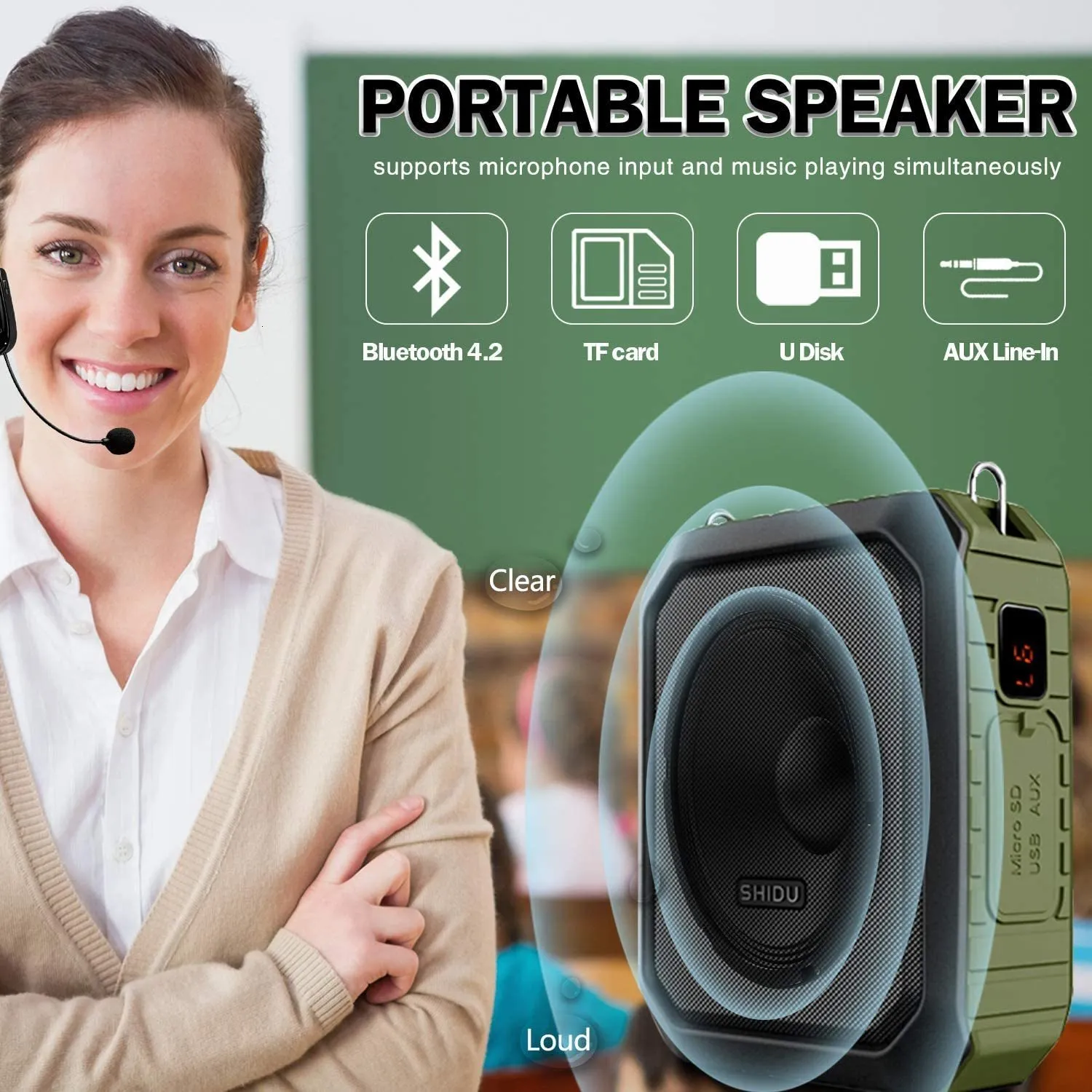 Other Electronics SHIDU M800 18W Portable Wireless Voice Amplifier