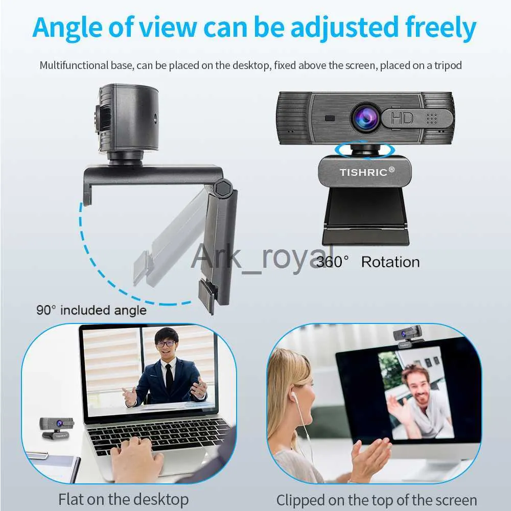 Webcams TISHRIC T200 Autofocus Webcam 1080P Web Camera With