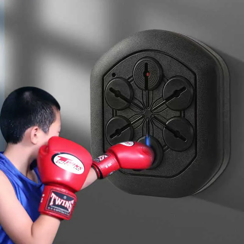 Music Boxing Training Machine, Smart Music Wall Mounted Punching Sports  Equipment with Professional Boxing Gloves, 9 Gear Speed Mode,  Hand/Eye/Speed