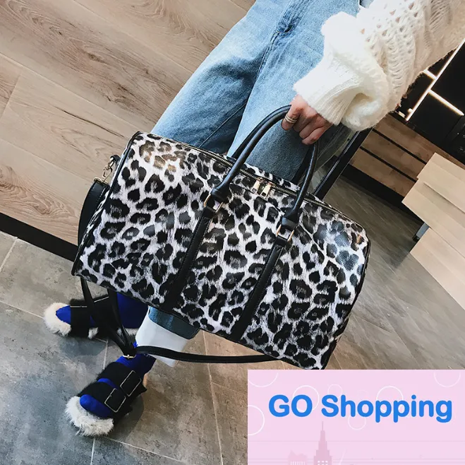 Quatily Luggage Leopardプリントバッグビーチショートバッグ