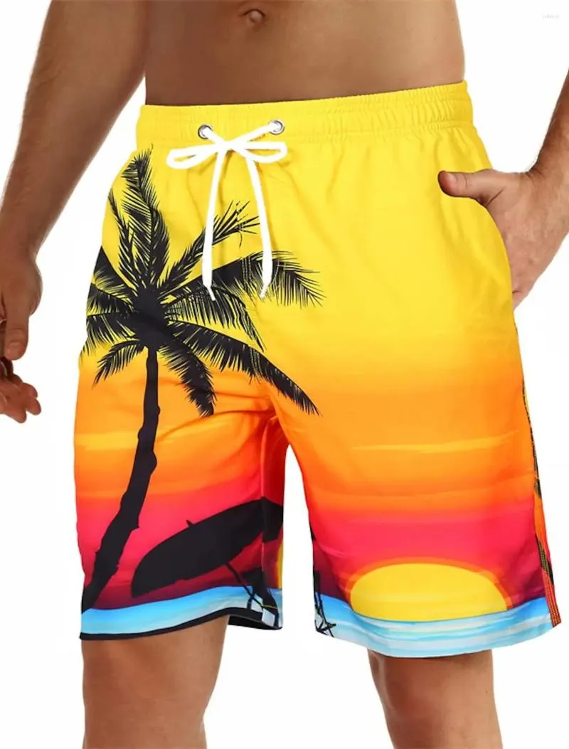 Shorts masculinos 2023 verão praia Havaí esportes casuais plantas naturais impressão 3D Qrying é rápido e respirável