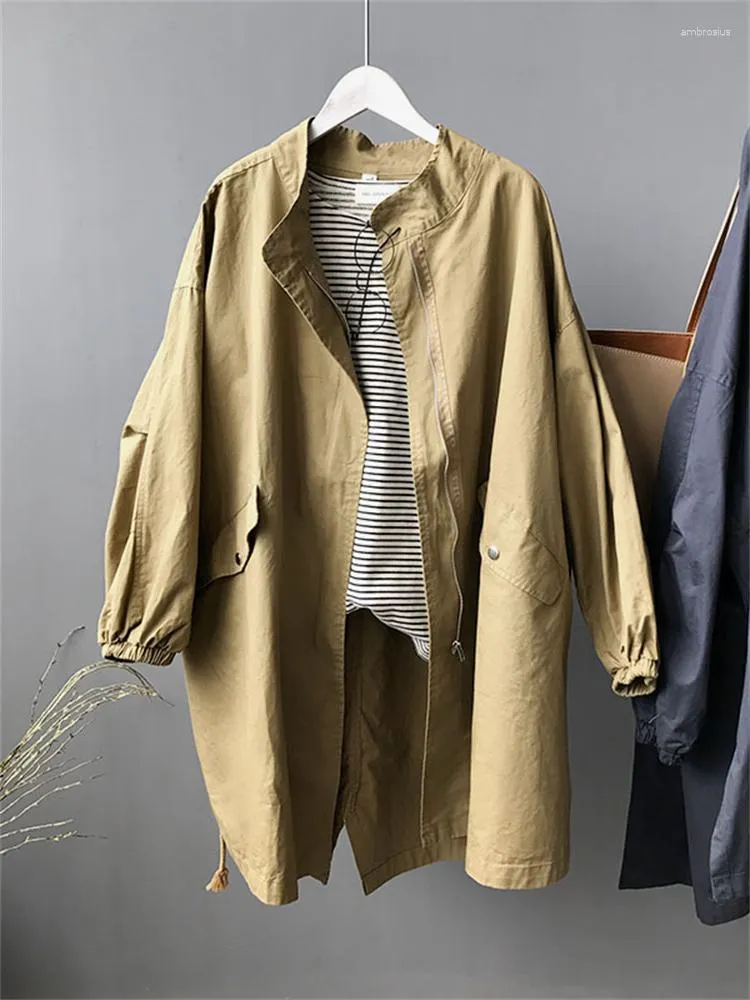 Women's Trench Coats Winter Women Coat Female Jacket Vintage Maxi Classic Long Oversize Windbreaker For