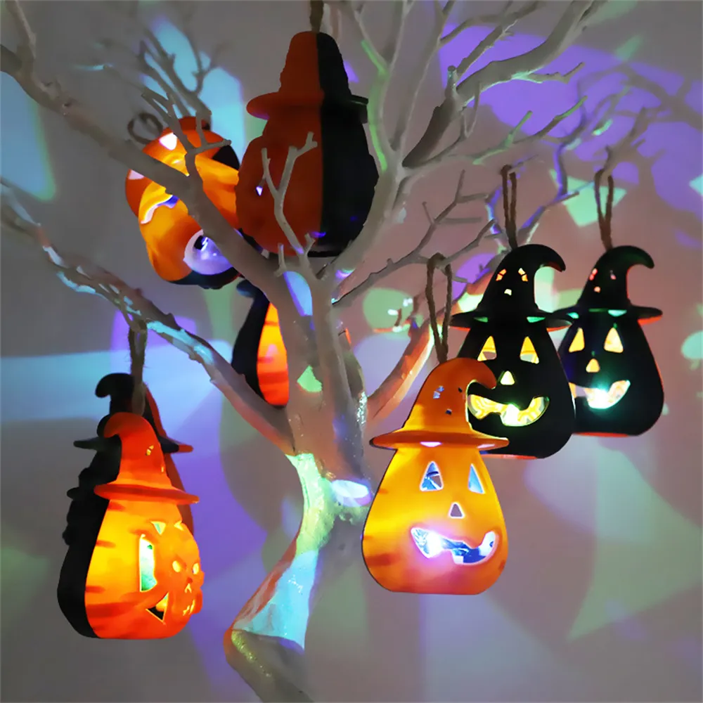 Halloween Decorations Light Up Pumpkin Lanterns for House Party Creepy Props Battery Operated KDJK2307