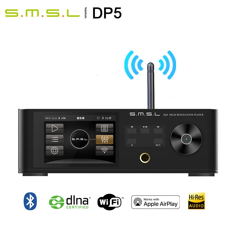 Наушники наушников SMSL DP5 ES9038PRO MQA Bluetooth Network Music Player Digital Turntable Decoder усилитель для наушников Airplifier Dina Wifi DSD256 230801