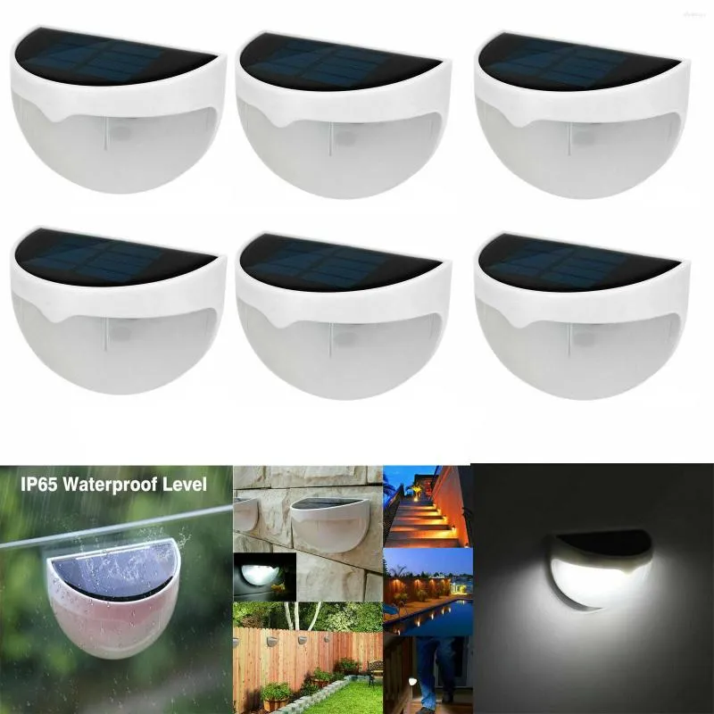 Lampa ścienna 8pcs LED Solar Fence Light / 6LED Outdoor Courtyard Ratunki energooszczędne ogrodowe wodoodporne atmosfera Decoratio