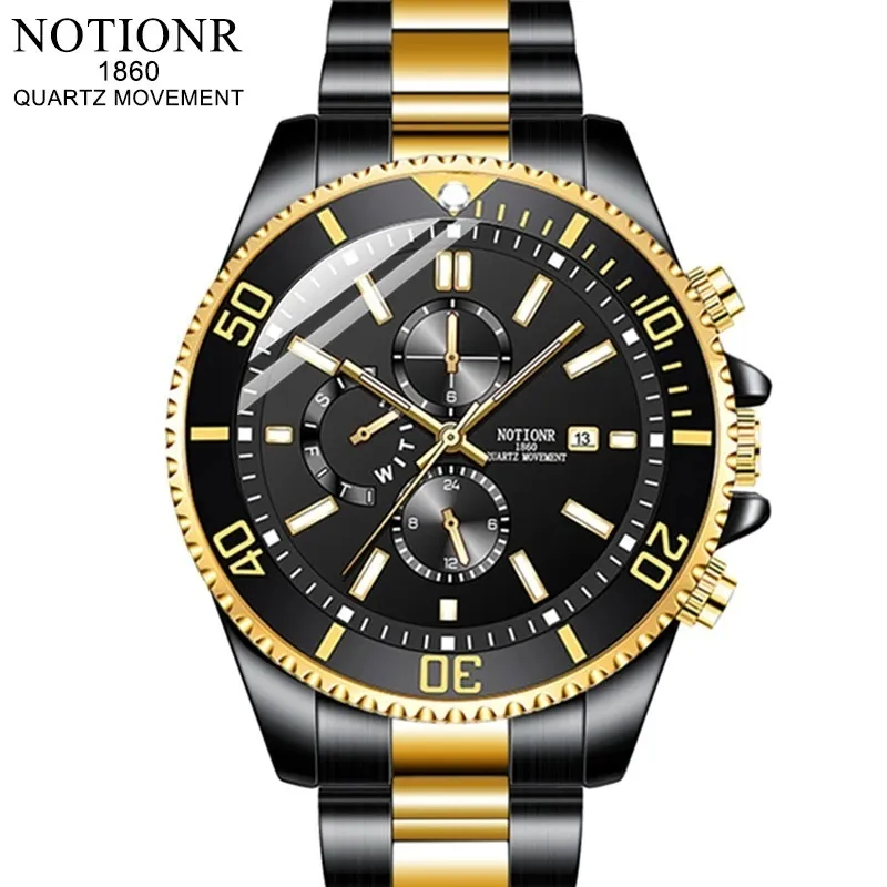 Other Watches Luminous Men Watch Luxury Waterproof Analog Quartz Wristwatches Design Dress Military Stainless Steel Big Dial Male Clock 2023 230719