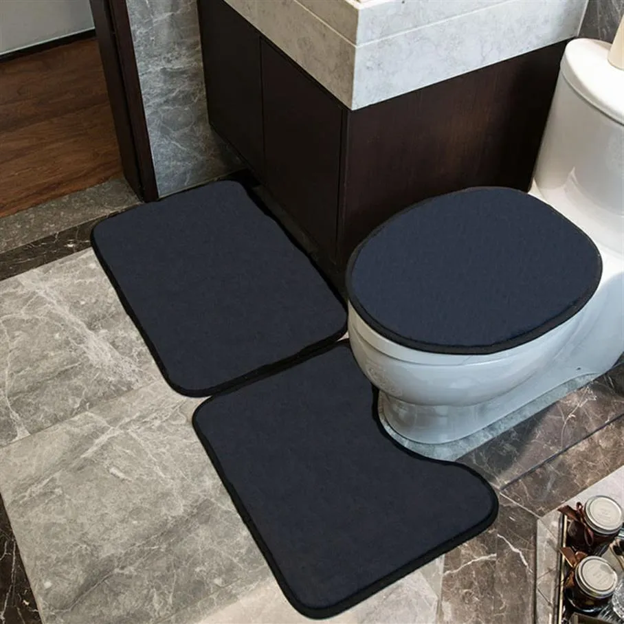 Fashion Printed Toilet Seat Covers Personality Classic Home Non Slip Bath Mat High Quality Bathroom Accessories 3pcs2698