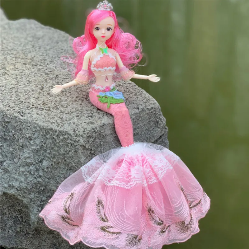 Dolls 45 cm BJD Mermaid Doll 13 stawów ruchomych pływania rybka kąpiel kąpiel zabawki Prezenty na Boże Narodzenie 230719