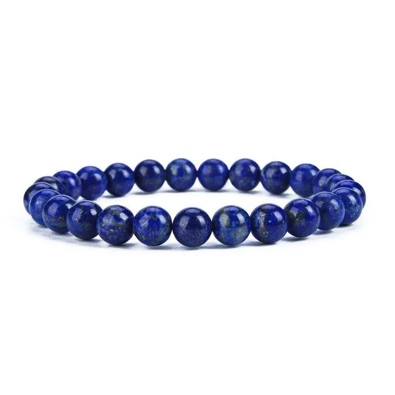 Perlé 4Mm 8Mm Pierre Naturelle À La Main Brins Charme Bracelets Pour Hommes Bracelet Élastique Mâle Yoga Mode Bijoux Drop Delivery Dh8P0