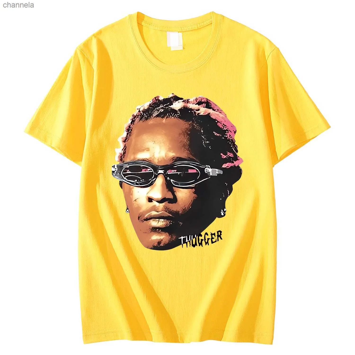 T-shirt da uomo 100% cotone T-shirt unisex da donna T-shirt da uomo Young Thug Thugger T-shirt grafica Rapper Style Hip Hop Tshirt Spedizione gratuita T230720