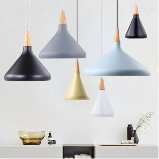 Pendant Lamps Nordic E27 Led Chandelier Modern Industrial Lamp Attic Wood Bedroom Dining Room Kitchen