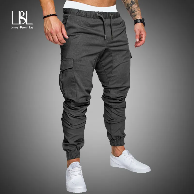 Men's Pants LBL Casual Joggers Pants Cargo Solid Color Men Cotton Elastic Long Trousers pantalon homme Military Army Pants Men Leggings 230720