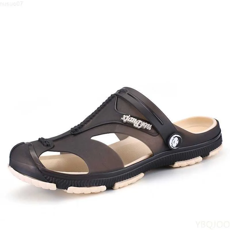 Sandals 2021 Summer Men's Slippers 9 Slip-On Garden Shoes Breathable Man Sandals Plus Size Male Beach Shoes Flip Flops Quick Dry L230720