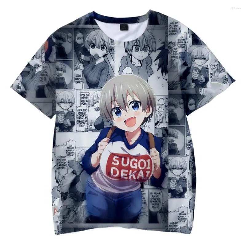 Camisetas masculinas Summer Uzaki Chan Wants To Hang Out Season 2 3D Prints T-shirt Feminina Masculina Decote em O de manga curta Camiseta Casual Streetwear Roupas