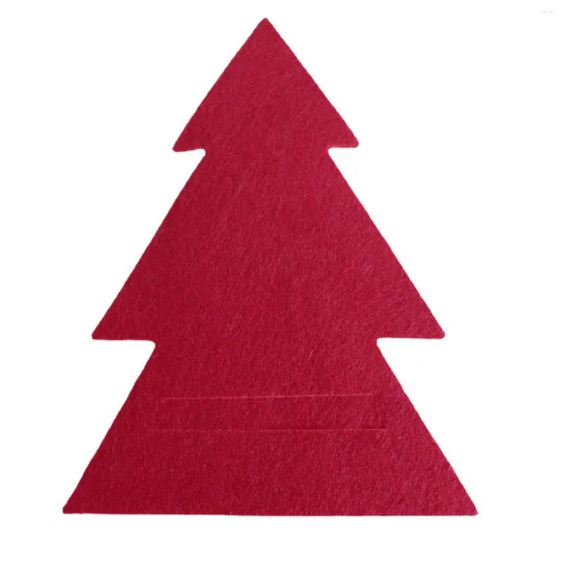 Geschirr Sets 4PCS Weihnachtsbaum Geschirr Halter Messer und Gabel Abdeckung Rot Grün Farbe Wrapper Für Hause Esstisch