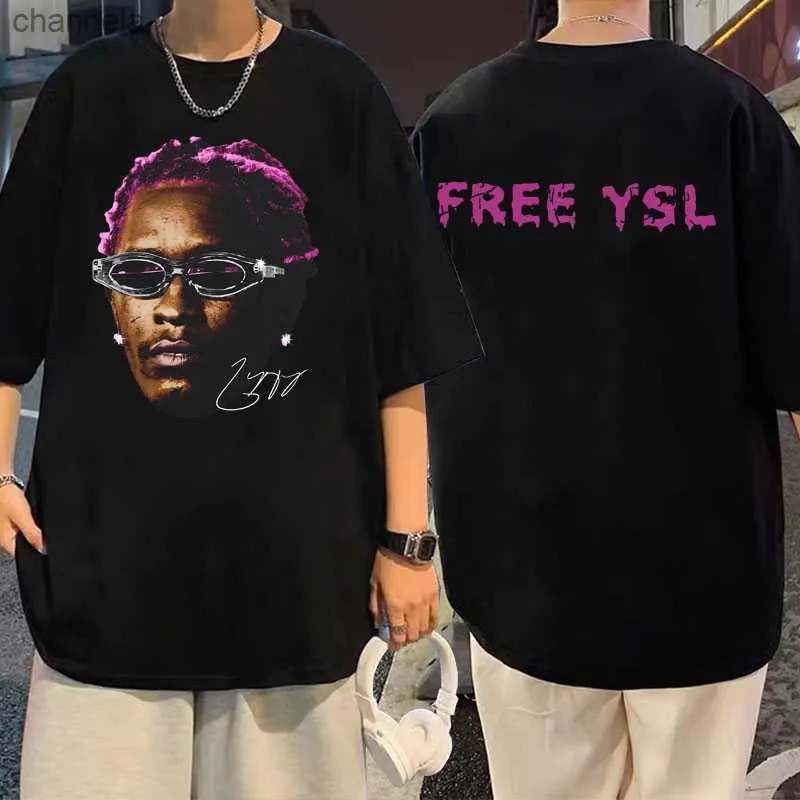 Erkek Tişörtler Rapçi Konseri Young Thug Thug Thugger Slime Season T Shirt Pembe Nadir Hip Hop Grafik Tshirt Erkekler Büyük Boy Tişörtler Erkek Rap Tees T231012