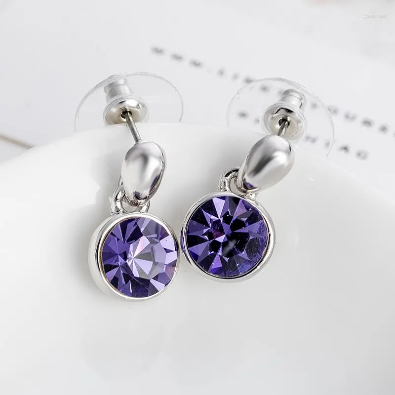 Boucles d'oreilles à tige ER-00329 bijoux coréens en cristal plaqué argent accessoires pour femmes articles à 1 dollar cadeau de la saint-valentin