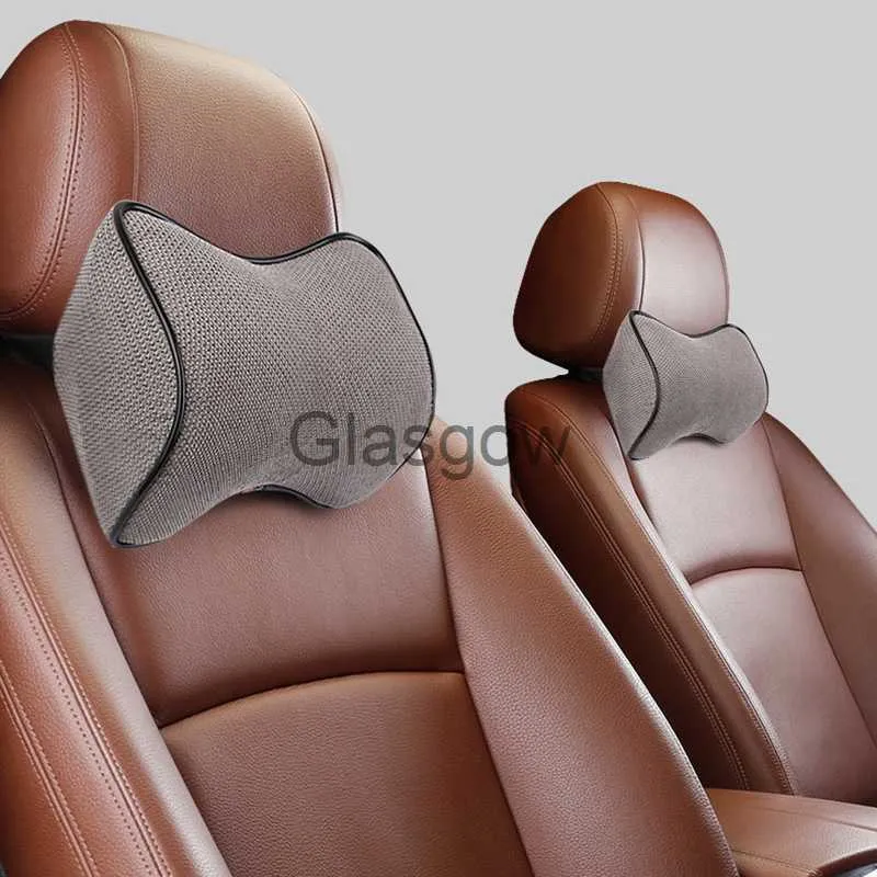 Cuscini per sedili Cuscino per collo auto in cotone e lino Cuscino per poggiatesta in memory foam Cuscino per collo regolabile per auto Cuscino per auto traspirante Supporto per la testa x0720