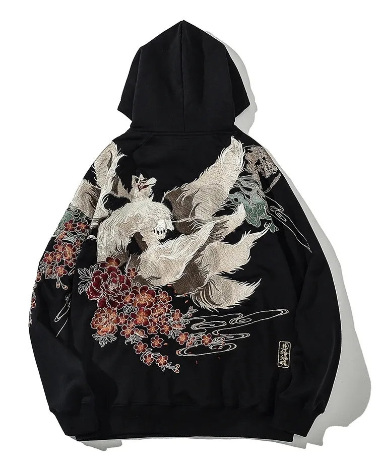 Men's Hoodies Sweatshirts Man Zipup Harajuku Oversized Solid Pocket Hooded Autumn Long Sleeve Loose Chinese Jacket 230720