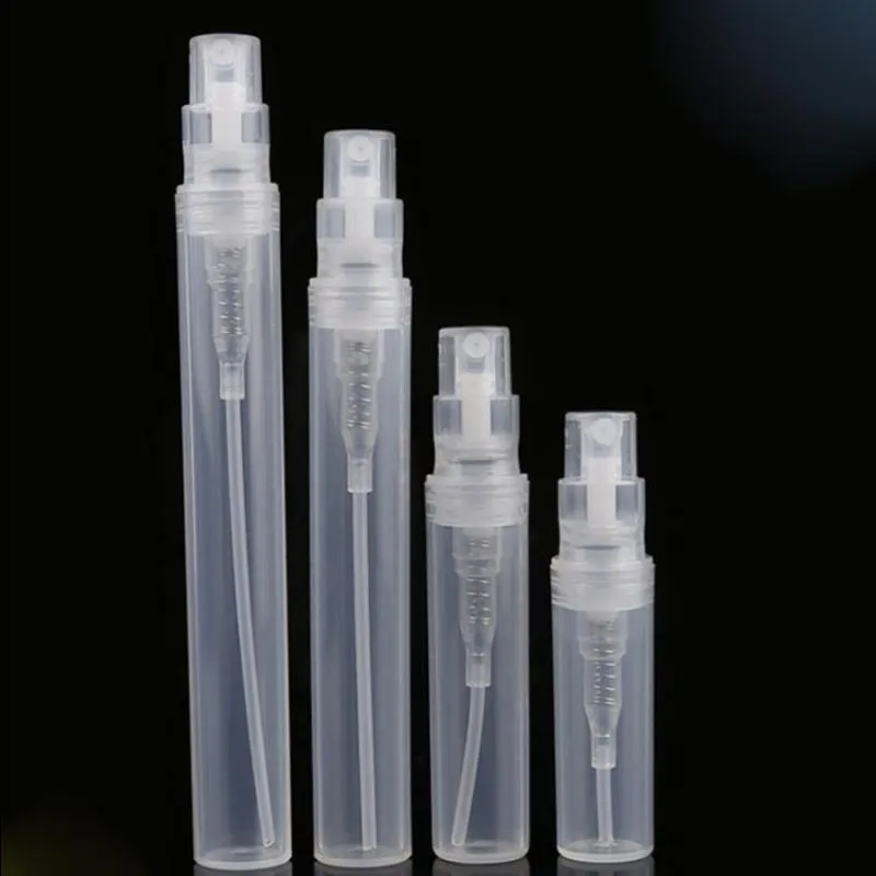 2ML 3ML 4ML 5MLポータブルプラスチック香水スプレーボトル空の香水ボトル補充可能なミストポンプ香水アトマイザーjcxiu