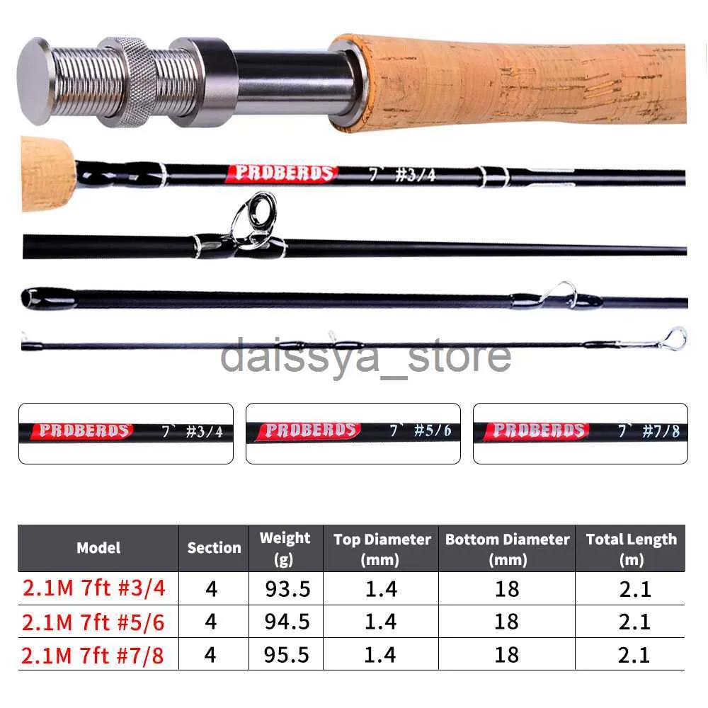 Boat Fishing Rods PROBEROS Fly Fishing Rod 7FT 9FT 2.1M 2.7M 4