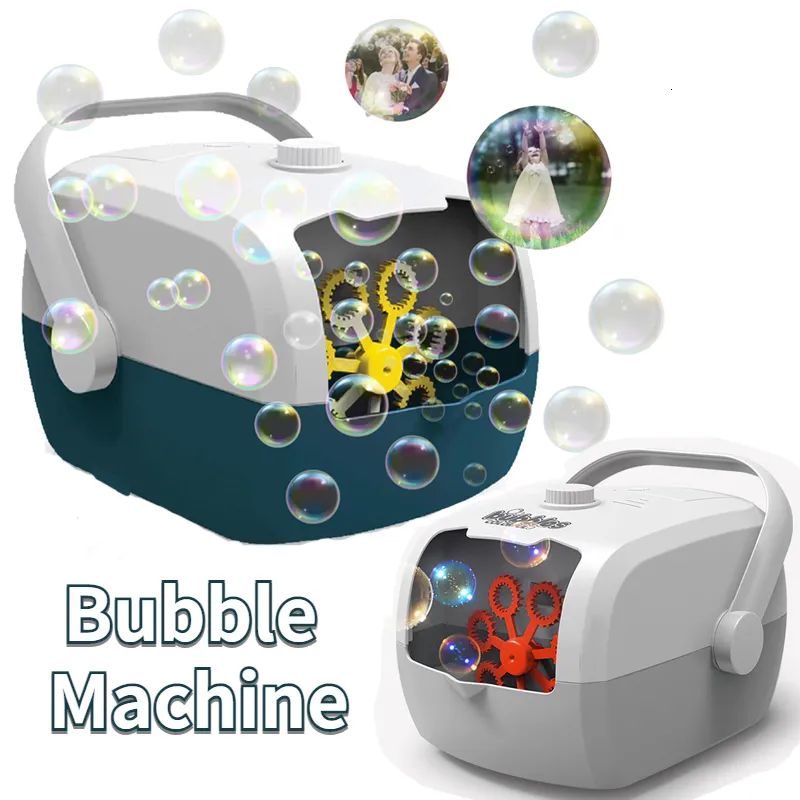 Novelty Games Bubble Machine Portable Electric Automatic Bubble Blower Two-Powered Design Outdoor Soap Bubble Maker for Kids Party Toys Gifts 230719