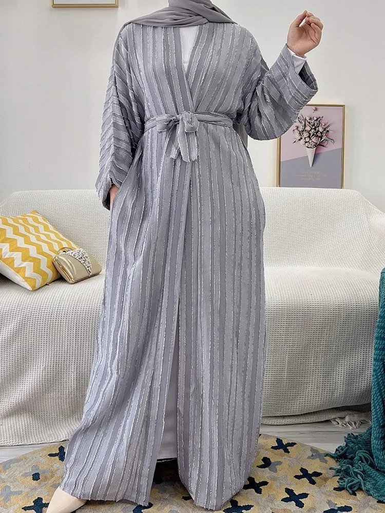 Ropa Étnica Promoción De Liquidación De Precios Especiales Moda Striple  Stitch Bata Musulmana Batas Syari Dubai Mujer Abaya Vestido Musulmán Con  Cinturón 230720 De 19,92 €