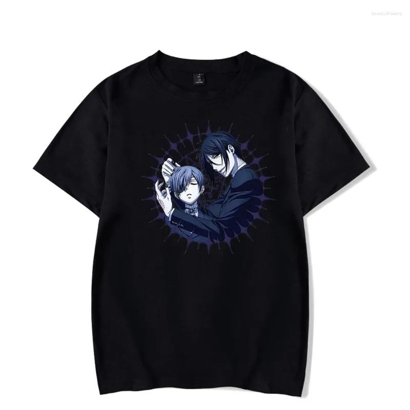 Herren T-Shirts Black Butler T-Shirt Männer und Frauen Kurzarm Frauen lustiges Hemd Unisex Harajuku Tops