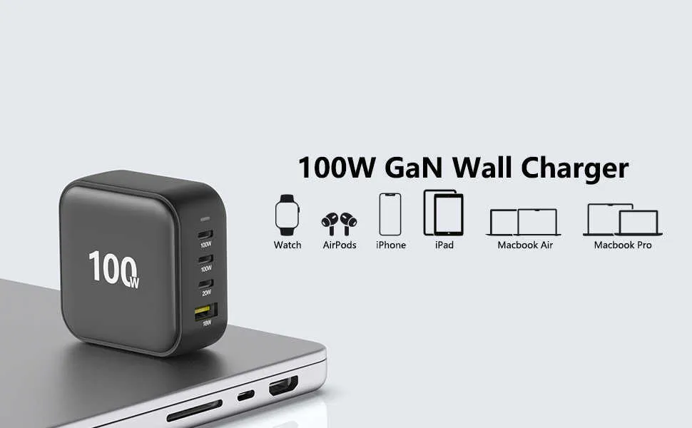 Achetez en gros Chargeur Usb C Ultra Rapide 100w 4-port Gan Pd Adaptateur  D'alimentation Rapide Bloc Chargeur Mural Usb C Pour Macbook Pro/air, Dell  Xps, Ipad Chine et Chargeur Usb C à