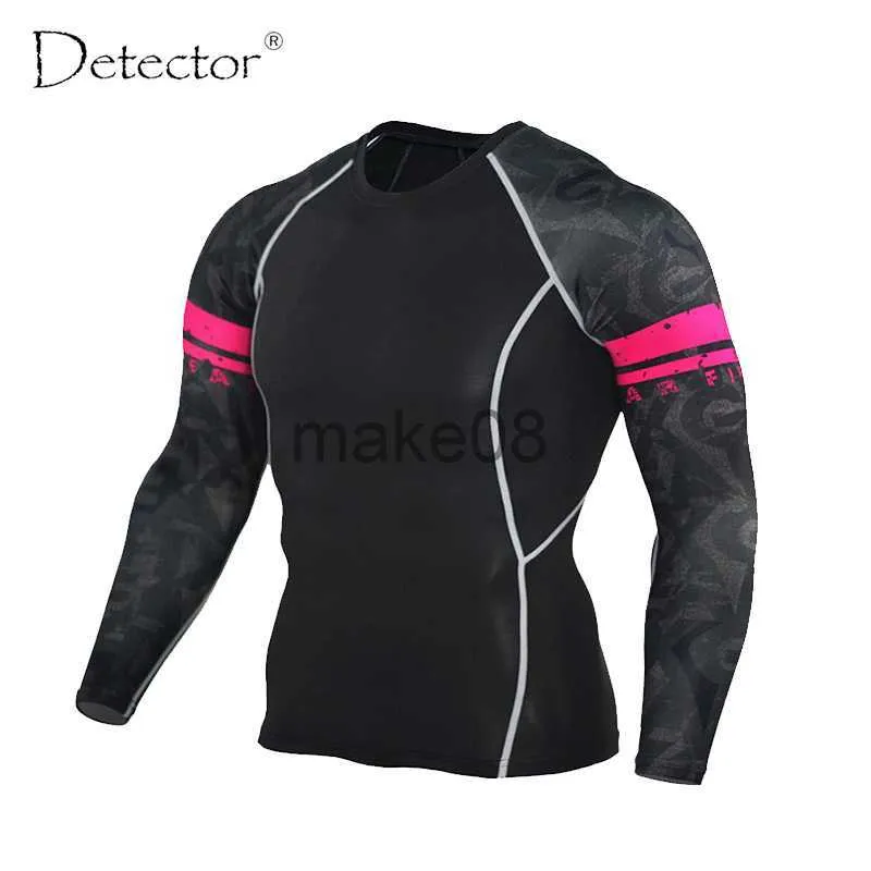 Herrspåriga herrkomprimeringskjortor Bodybuilding Skin Tight Long Sleeves Jerseys Clothings MMA CrossFit träning träning fitness sportkläder J230720