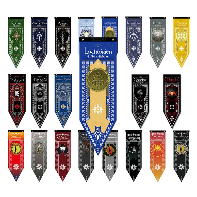 Banner Flags Lotr Flag Gothmog Angmar IronHills Lothlorien Smaug Isengard Rivendell Erebor Home Party Decor Banners Decoração Valance S3 230720