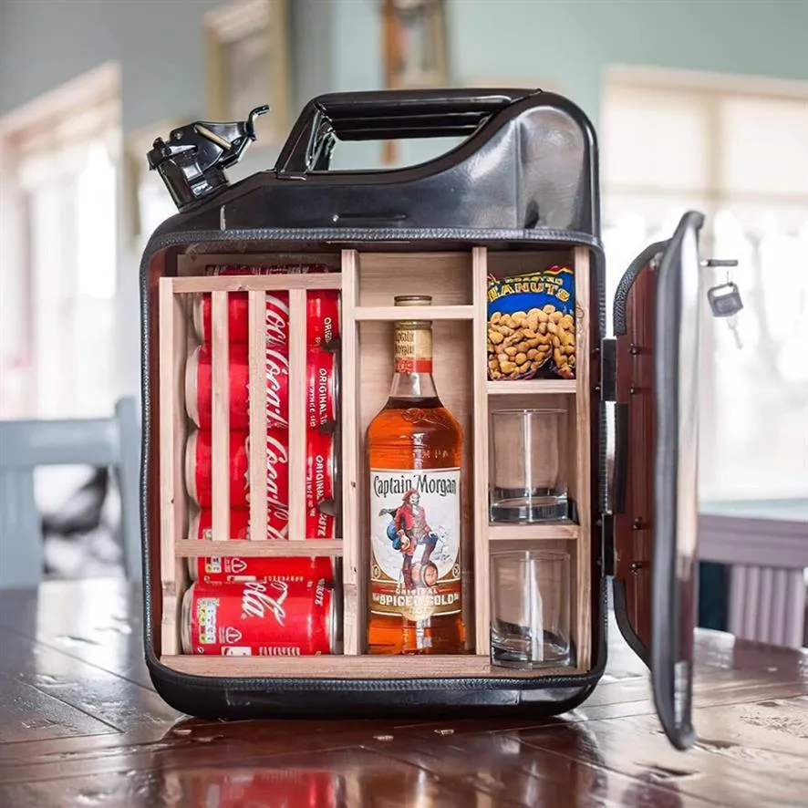 Mobile Bar Canister Cabinet Mini Bar Whisky Wine Can Organizer