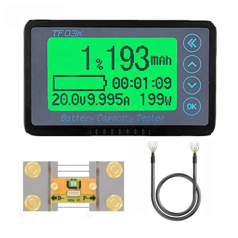 Haute précision LiFePo/testeur de batterie au plomb indicateur de capacité de batterie indicateur de niveau de batterie moniteur TF03K 100V500A coulombmètre