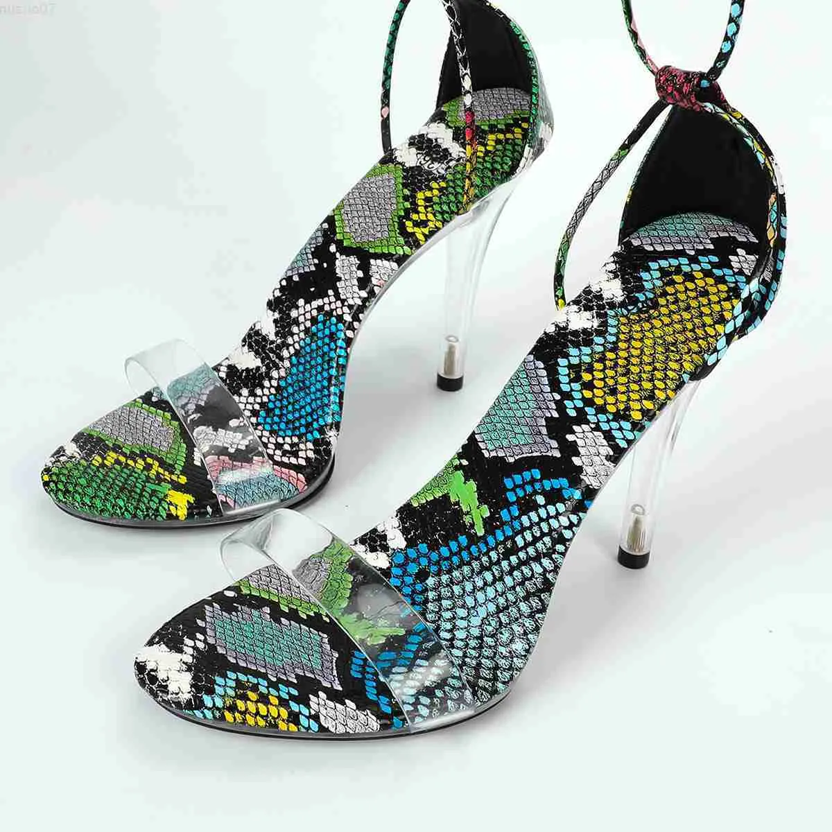 Colorful snakeskin shop sandals