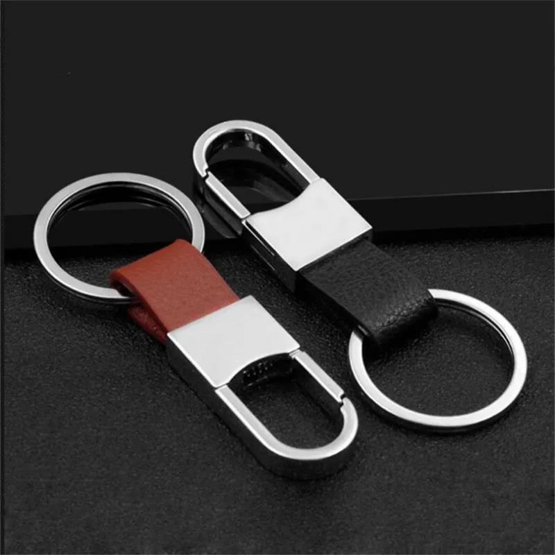 Car Keychains: Stylish Leather Key Holder Keychain with Metal Buckle - Cool Keychains for Guys, Simple Design for Car Keys and Bag Ornaments- Picture 5 Of 6