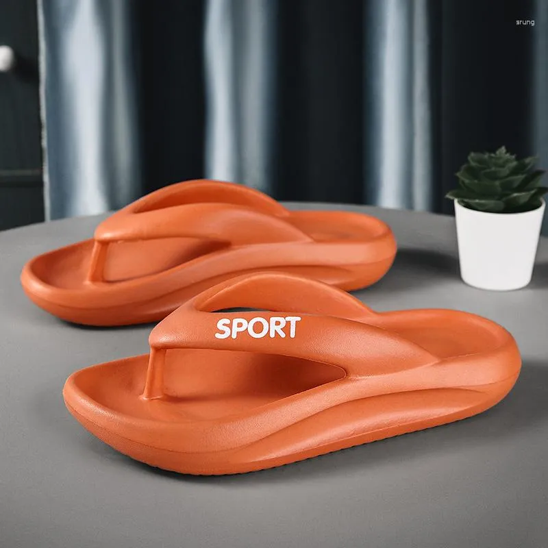 Tofflor män tjock plattform thong flip-flops sommar mjuk sula strand glider moln kudde utomhus sandaler non slip badrum hemskor