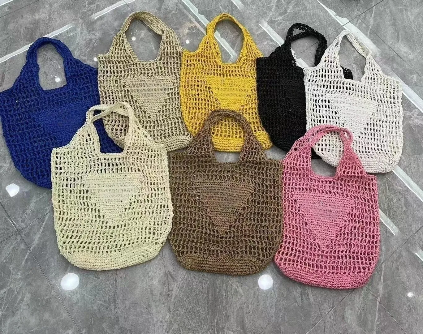 Tote Çantalar Ochette Sırt Çantası Under Emfed Bag Markalı Çanta Poşet Çanta Pu Torbalar Çim Rafya Tığ işi Toolar Kadın bayanlar Yaz tarzı Üçgen Kısa Kayış Mans 1BG424 1BG393