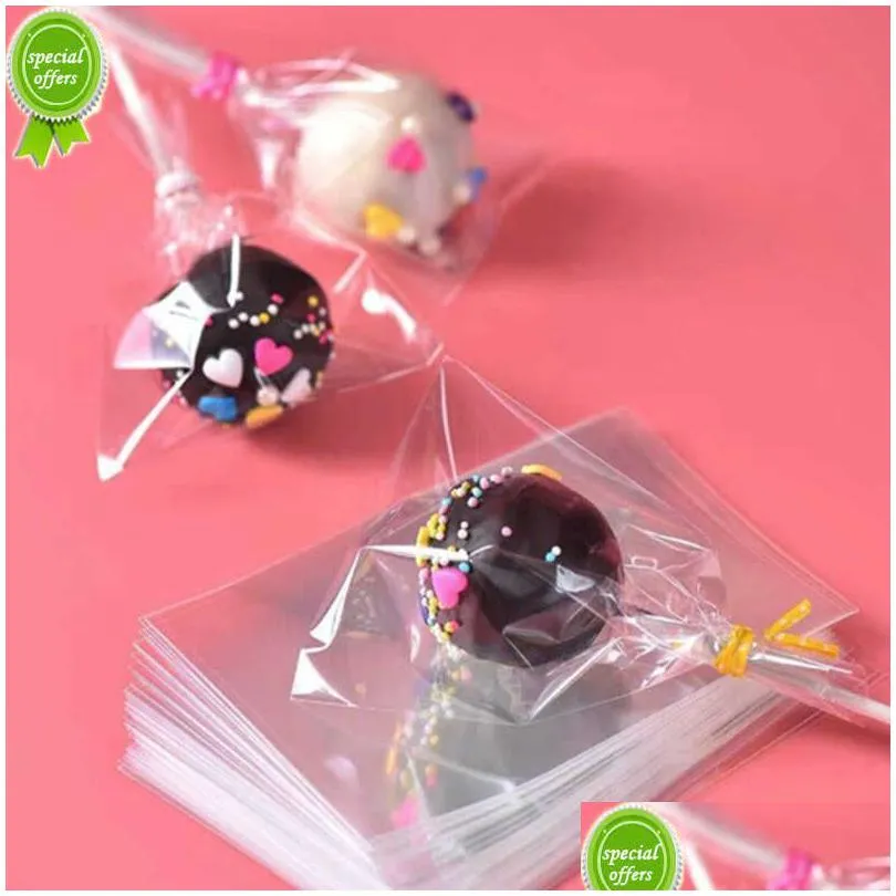 Bakning formar nya 100 st/pack cake pop lollipop opp förpackning väskor chokladpaket uppsättningar plastklara verktyg droppleverans hem trädgård k dhsqc