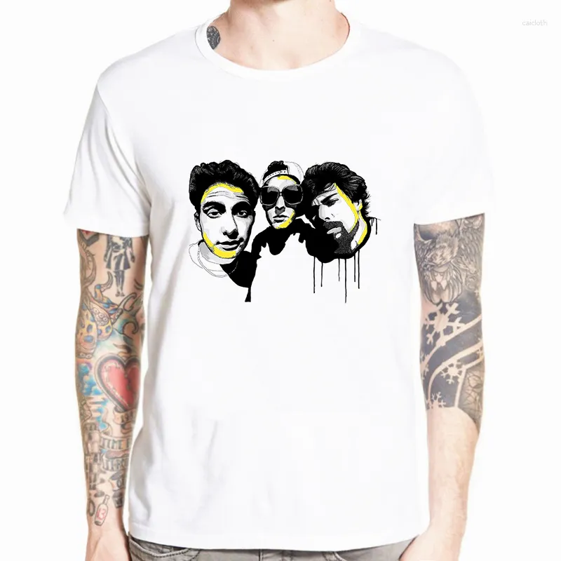 Męskie koszule moda Mężczyźni drukują fajna koszulka o szyku krótkie rękawy hip hopowa koszula muzyczna hipster topy tees harajuku streetwear