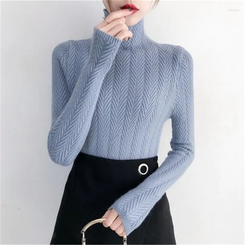 Frauenpullover Koreanische Unterwäsche Frau Herbst und Winter 2023 Slim Bottom Shirt Langarm Eng Gestrickte Verdickung PZ2673