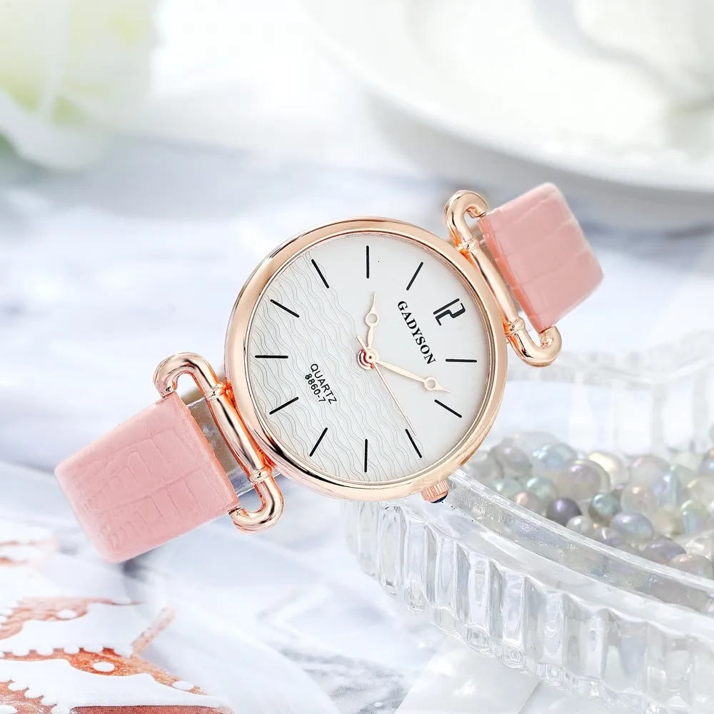 DHgate Women s Watches Simple Watch Women Fashion Sea Level Leather Belt Bracelet Ladies Quartz Clock Dress Wristwatches Reloj mujer 230719 Watches