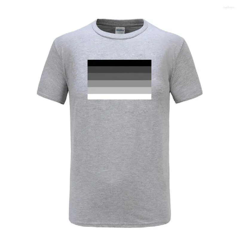 Herr t-skjortor heteroseksuell flagga (svartgrå-vit) t-shirt sommarmode rolig högkvalitativ tryck bomulls kort ärm tee