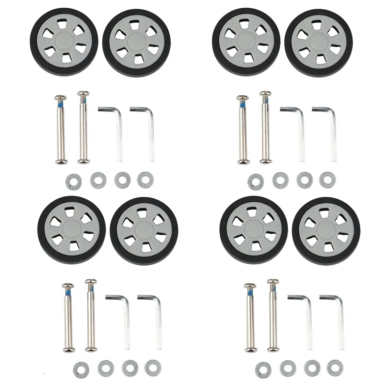 Bag Parts Accessories 8X Luggage Wheels Aircraft Suitcase Pulley Rollers Mute Wheel WearResistant Repair 55X12mm 230719