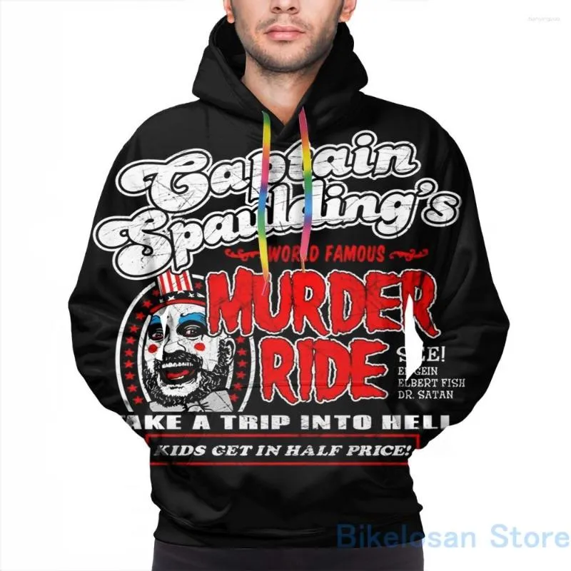 Herren-Kapuzenpullover, Herren-Sweatshirt für Damen, lustiger Captain Spaulding Murder Ride-Aufdruck, lässiger Kapuzenpullover, Streatwear