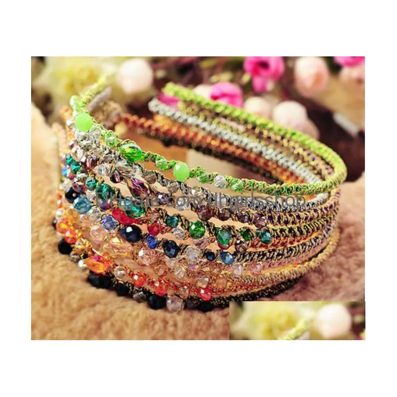 Headbands Women Crystal Hair Band Clip Loop Colorf Noble Headband Hairpin Jewelry Fashion Accessories Drop Delivery Hairjewelry Dheh7